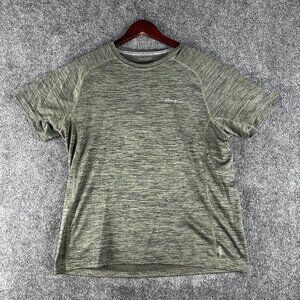 Eddie Bauer Tee Shirt Mens Medium First Ascent Green Stretch Short Sleeve Crew